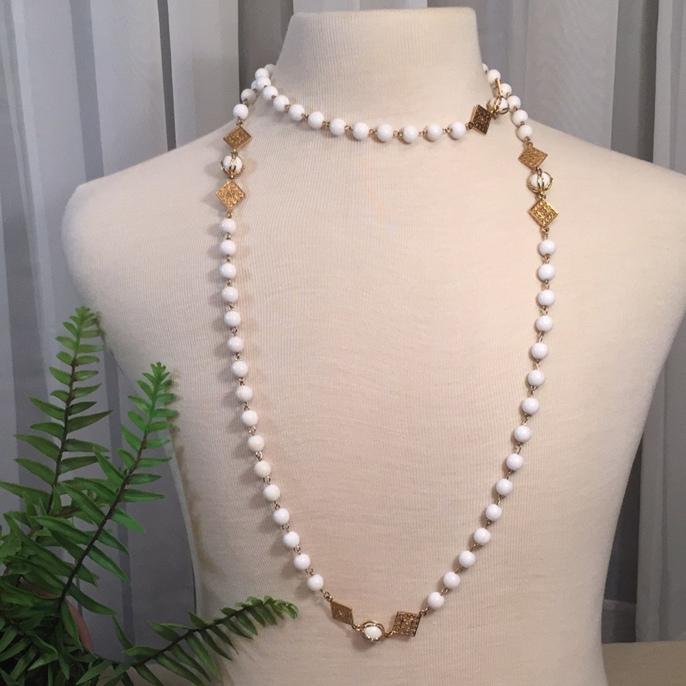 Vintage Caged Bead And Medallion Necklace